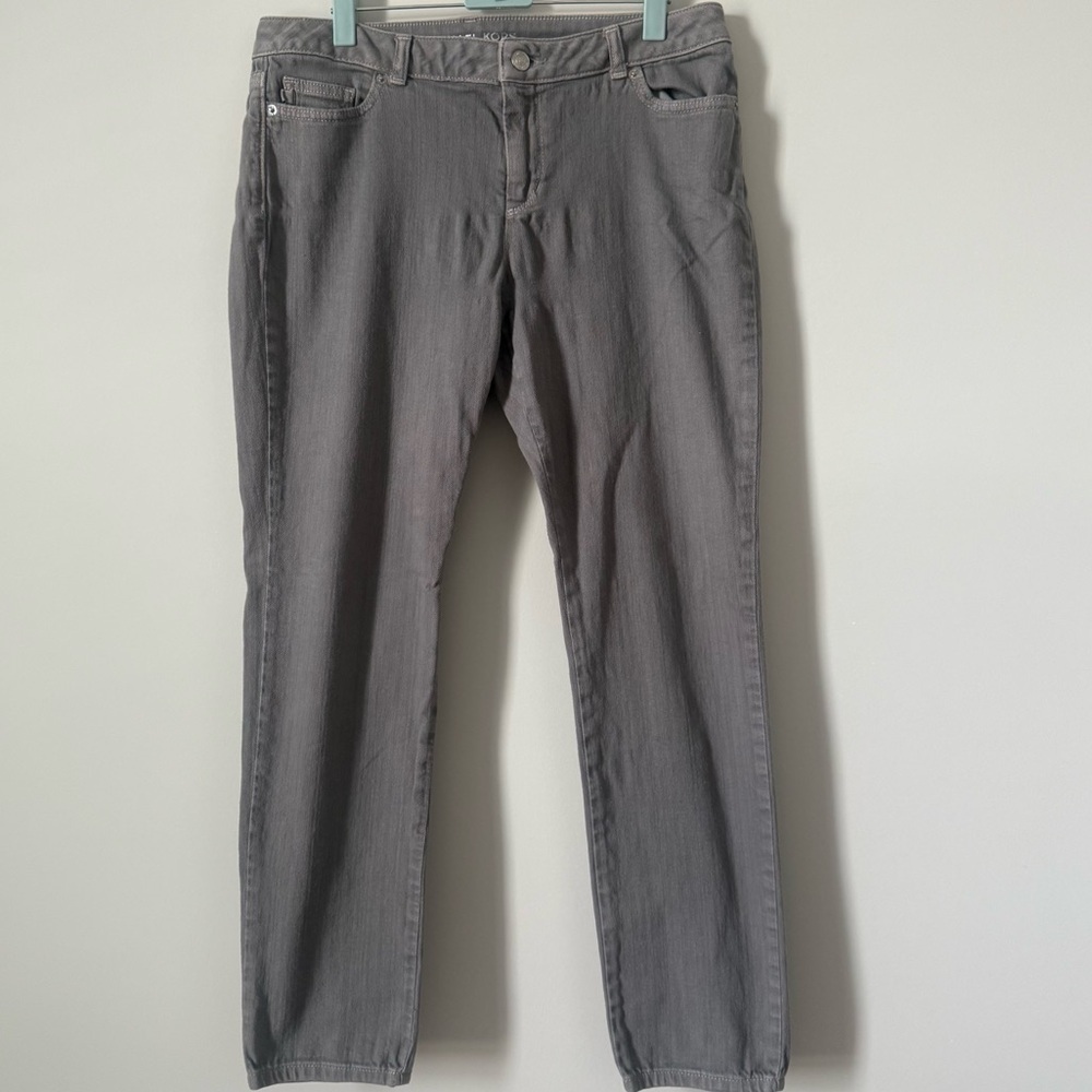 MICHAEL Michael Kors Grey Cotton Low Rise Straight Leg Women’s Petite Jeans